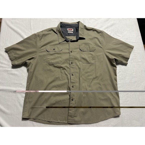 Wrangler Flex for Comfort Khaki Short Sleeve Button-Up Shirt 3XL - Picture 2 of 10